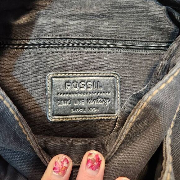 Fossil Lizette leather/canvas messenger bag - Picture 4 of 10